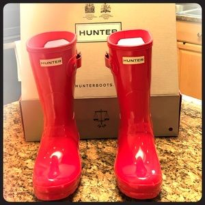 Hunter Rainboots Short Gloss pink wmn’s orig